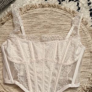 Elegant Lace Corset Top - White victoria ‘s Secret.